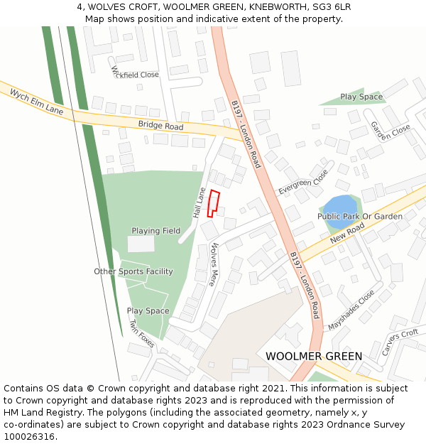 4, WOLVES CROFT, WOOLMER GREEN, KNEBWORTH, SG3 6LR: Location map and indicative extent of plot