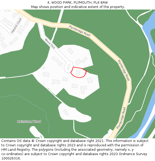 4, WOOD PARK, PLYMOUTH, PL6 8AW: Location map and indicative extent of plot