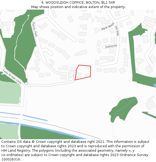4, WOODSLEIGH COPPICE, BOLTON, BL1 5XR: Location map and indicative extent of plot