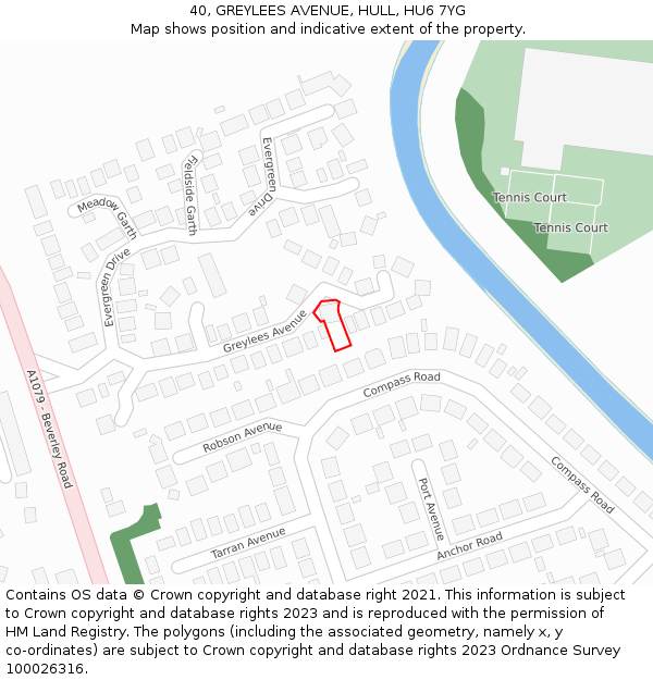 40, GREYLEES AVENUE, HULL, HU6 7YG: Location map and indicative extent of plot