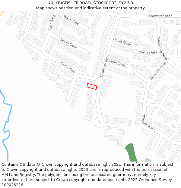 40, KINGFISHER ROAD, STOCKPORT, SK2 5JR: Location map and indicative extent of plot