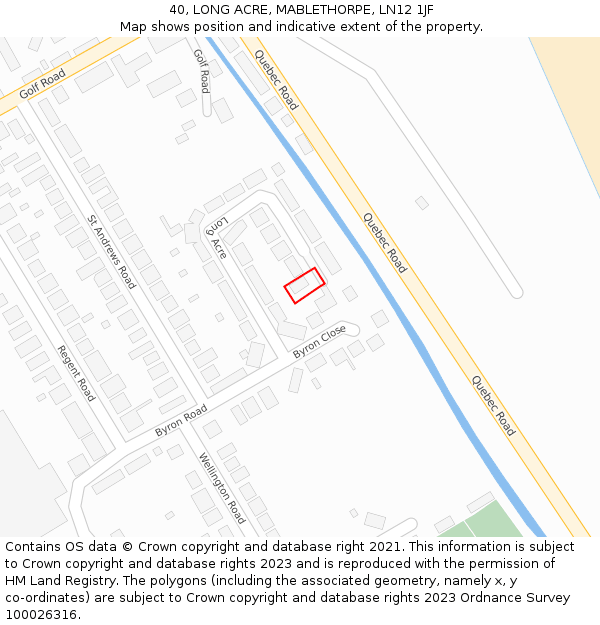 40, LONG ACRE, MABLETHORPE, LN12 1JF: Location map and indicative extent of plot