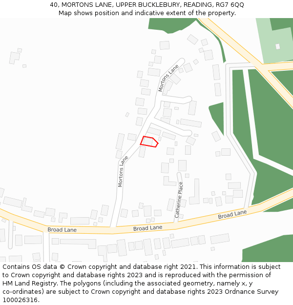 40, MORTONS LANE, UPPER BUCKLEBURY, READING, RG7 6QQ: Location map and indicative extent of plot