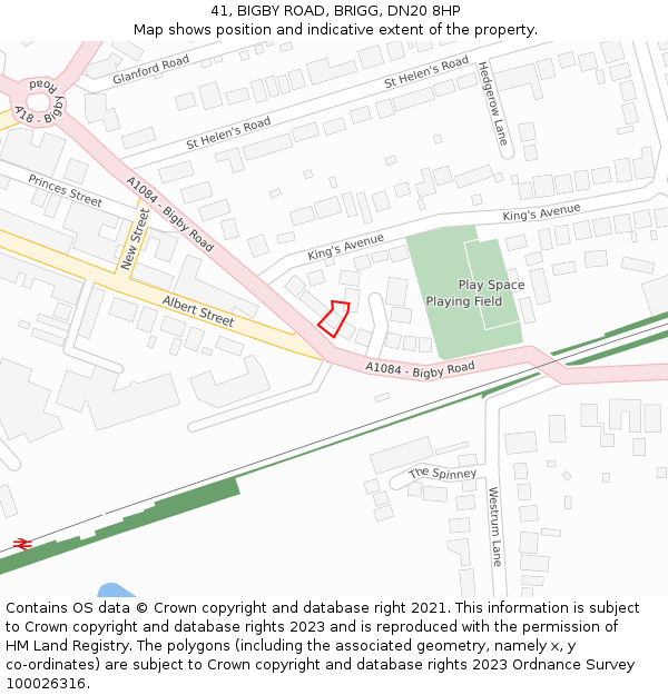 41, BIGBY ROAD, BRIGG, DN20 8HP: Location map and indicative extent of plot