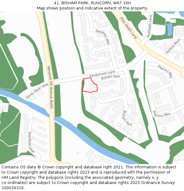 41, BISHAM PARK, RUNCORN, WA7 1XH: Location map and indicative extent of plot