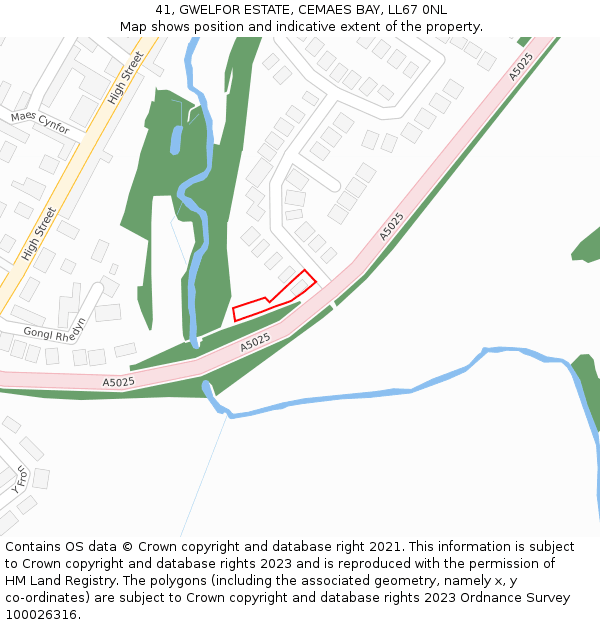 41, GWELFOR ESTATE, CEMAES BAY, LL67 0NL: Location map and indicative extent of plot