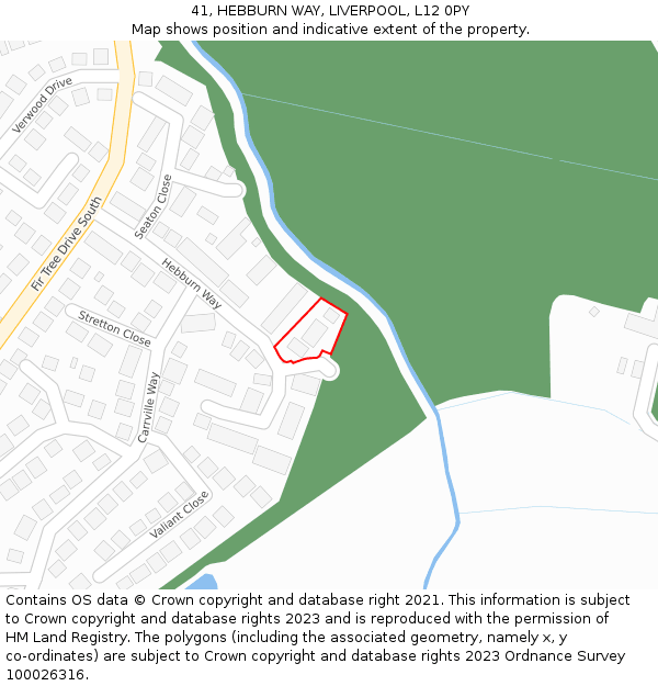 41, HEBBURN WAY, LIVERPOOL, L12 0PY: Location map and indicative extent of plot