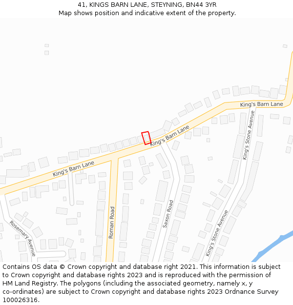 41, KINGS BARN LANE, STEYNING, BN44 3YR: Location map and indicative extent of plot