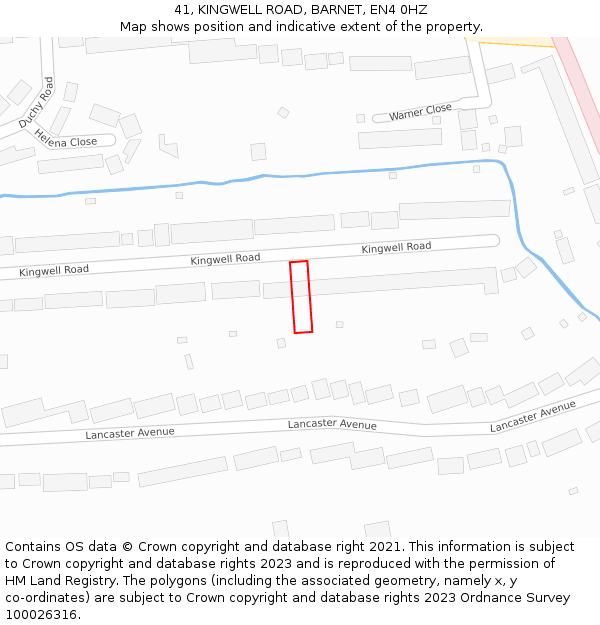 41, KINGWELL ROAD, BARNET, EN4 0HZ: Location map and indicative extent of plot
