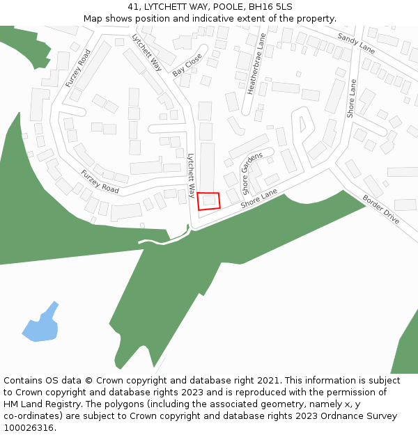 41, LYTCHETT WAY, POOLE, BH16 5LS: Location map and indicative extent of plot