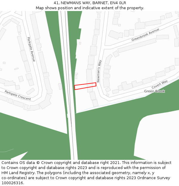 41, NEWMANS WAY, BARNET, EN4 0LR: Location map and indicative extent of plot