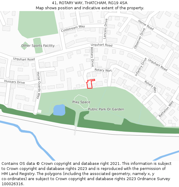 41, ROTARY WAY, THATCHAM, RG19 4SA: Location map and indicative extent of plot