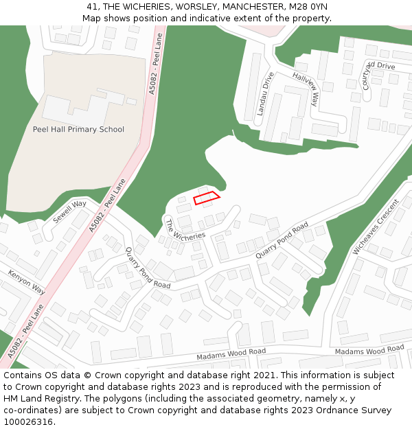 41, THE WICHERIES, WORSLEY, MANCHESTER, M28 0YN: Location map and indicative extent of plot