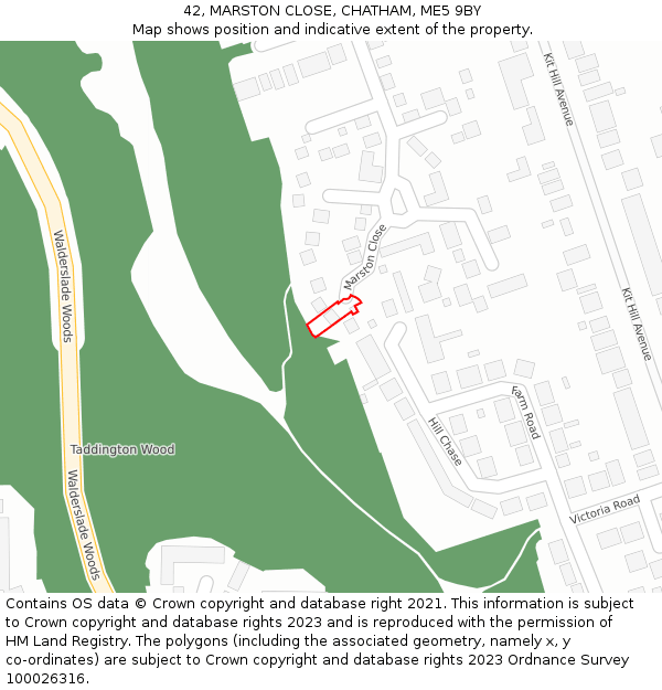 42, MARSTON CLOSE, CHATHAM, ME5 9BY: Location map and indicative extent of plot