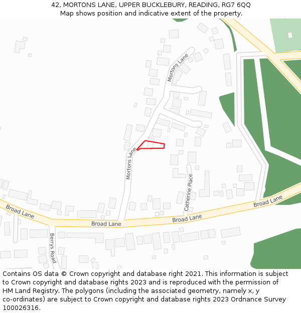 42, MORTONS LANE, UPPER BUCKLEBURY, READING, RG7 6QQ: Location map and indicative extent of plot