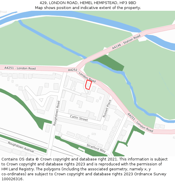 429, LONDON ROAD, HEMEL HEMPSTEAD, HP3 9BD: Location map and indicative extent of plot