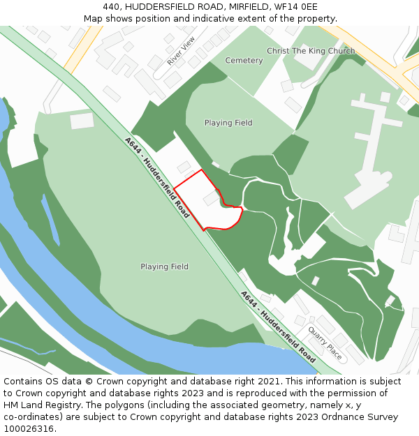 440, HUDDERSFIELD ROAD, MIRFIELD, WF14 0EE: Location map and indicative extent of plot