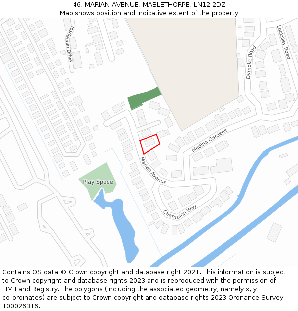 46, MARIAN AVENUE, MABLETHORPE, LN12 2DZ: Location map and indicative extent of plot