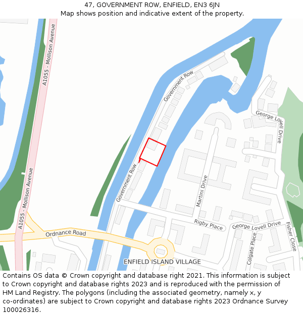 47, GOVERNMENT ROW, ENFIELD, EN3 6JN: Location map and indicative extent of plot