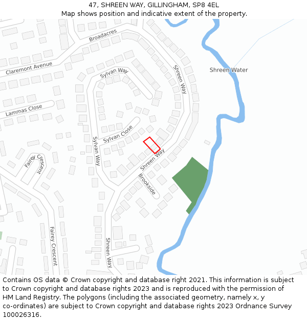 47, SHREEN WAY, GILLINGHAM, SP8 4EL: Location map and indicative extent of plot