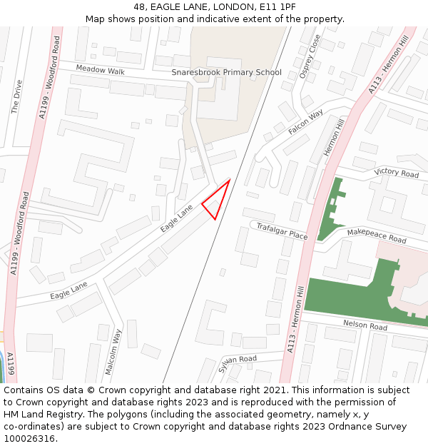 48, EAGLE LANE, LONDON, E11 1PF: Location map and indicative extent of plot