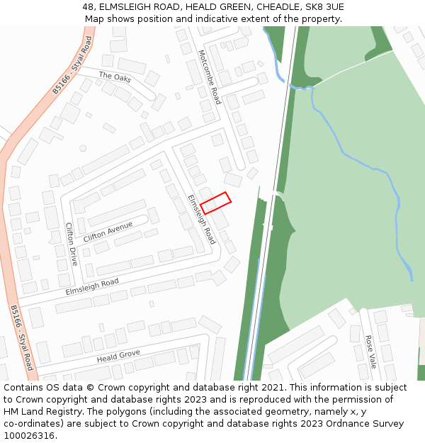 48, ELMSLEIGH ROAD, HEALD GREEN, CHEADLE, SK8 3UE: Location map and indicative extent of plot