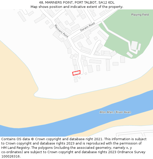 48, MARINERS POINT, PORT TALBOT, SA12 6DL: Location map and indicative extent of plot