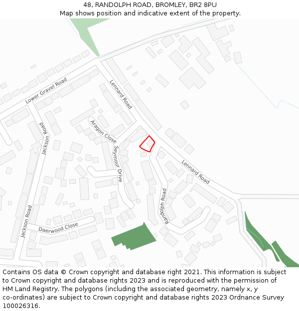 48, RANDOLPH ROAD, BROMLEY, BR2 8PU: Location map and indicative extent of plot