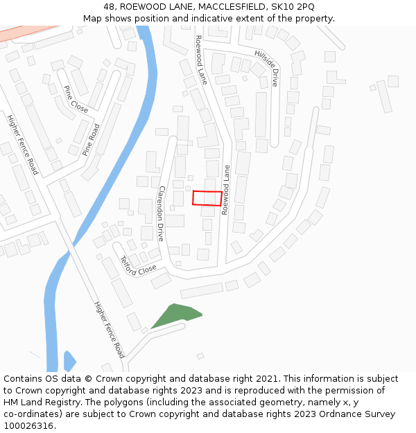 48, ROEWOOD LANE, MACCLESFIELD, SK10 2PQ: Location map and indicative extent of plot