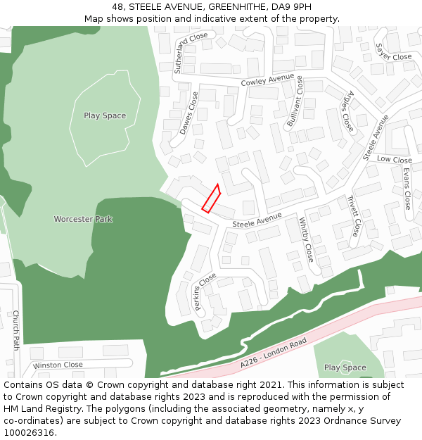 48, STEELE AVENUE, GREENHITHE, DA9 9PH: Location map and indicative extent of plot