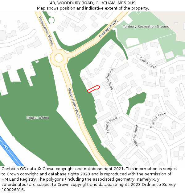 48, WOODBURY ROAD, CHATHAM, ME5 9HS: Location map and indicative extent of plot