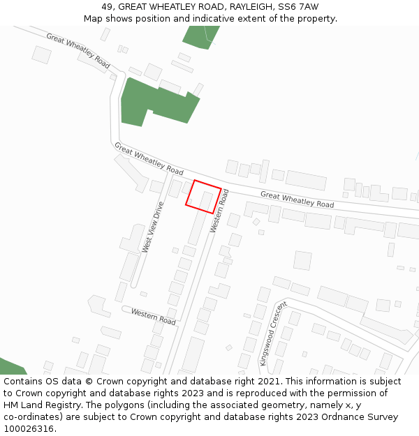 49, GREAT WHEATLEY ROAD, RAYLEIGH, SS6 7AW: Location map and indicative extent of plot