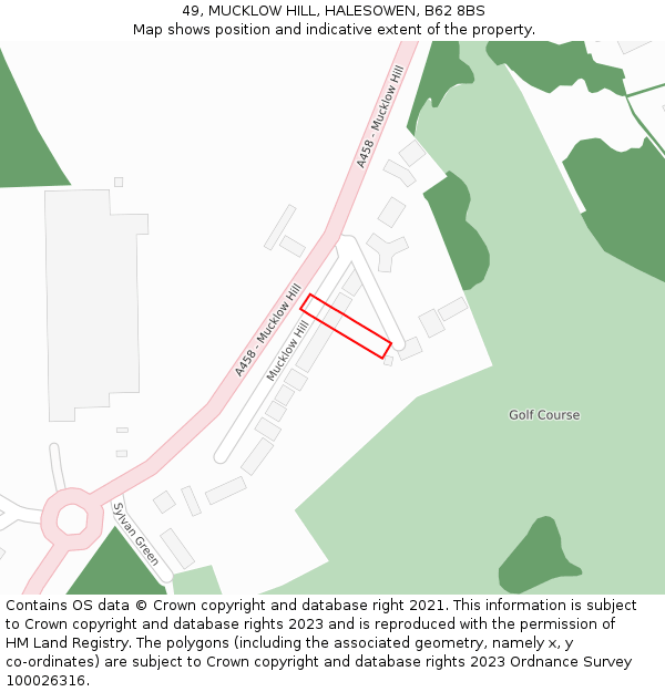 49, MUCKLOW HILL, HALESOWEN, B62 8BS: Location map and indicative extent of plot