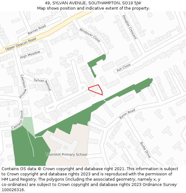 49, SYLVAN AVENUE, SOUTHAMPTON, SO19 5JW: Location map and indicative extent of plot