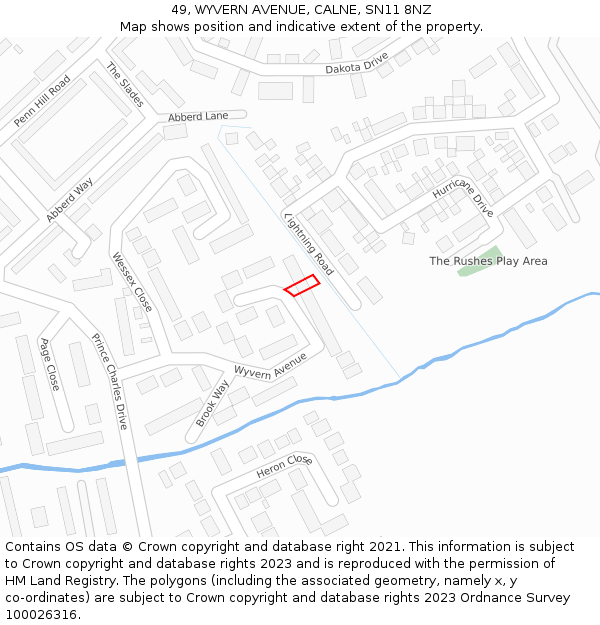 49, WYVERN AVENUE, CALNE, SN11 8NZ: Location map and indicative extent of plot