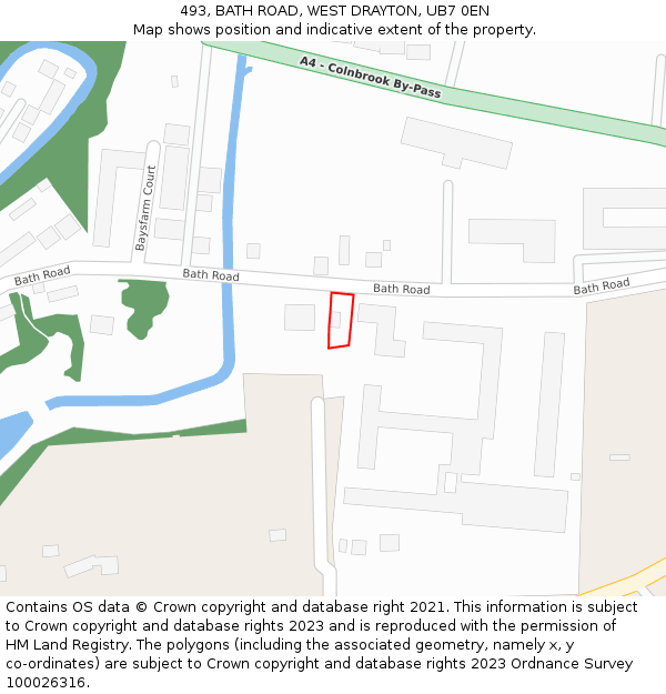 493, BATH ROAD, WEST DRAYTON, UB7 0EN: Location map and indicative extent of plot