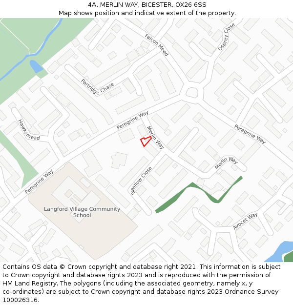 4A, MERLIN WAY, BICESTER, OX26 6SS: Location map and indicative extent of plot