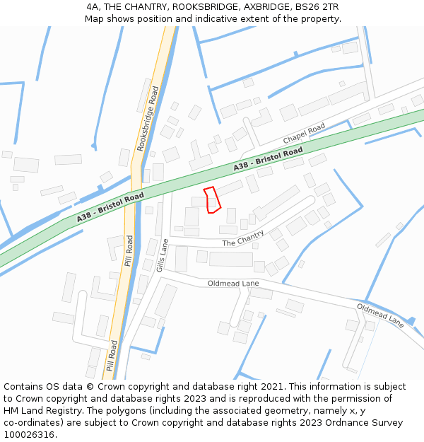 4A, THE CHANTRY, ROOKSBRIDGE, AXBRIDGE, BS26 2TR: Location map and indicative extent of plot