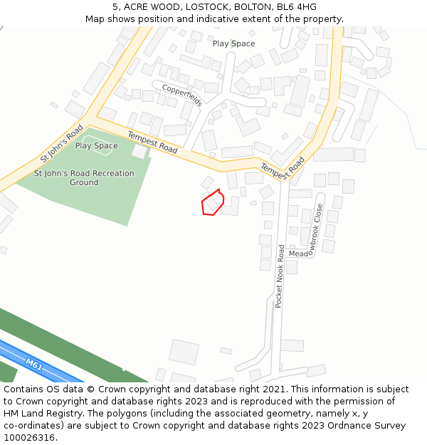 5, ACRE WOOD, LOSTOCK, BOLTON, BL6 4HG: Location map and indicative extent of plot