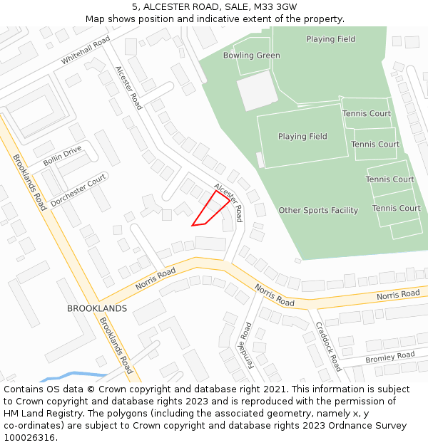 5, ALCESTER ROAD, SALE, M33 3GW: Location map and indicative extent of plot