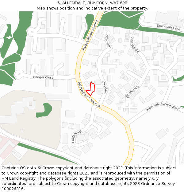 5, ALLENDALE, RUNCORN, WA7 6PR: Location map and indicative extent of plot