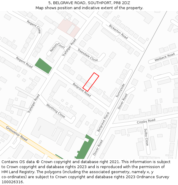 5, BELGRAVE ROAD, SOUTHPORT, PR8 2DZ: Location map and indicative extent of plot