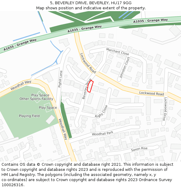 5, BEVERLEY DRIVE, BEVERLEY, HU17 9GG: Location map and indicative extent of plot