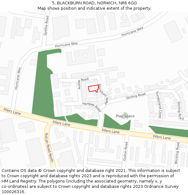 5, BLACKBURN ROAD, NORWICH, NR6 6GG: Location map and indicative extent of plot