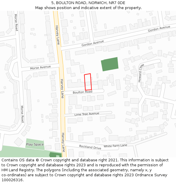 5, BOULTON ROAD, NORWICH, NR7 0DE: Location map and indicative extent of plot