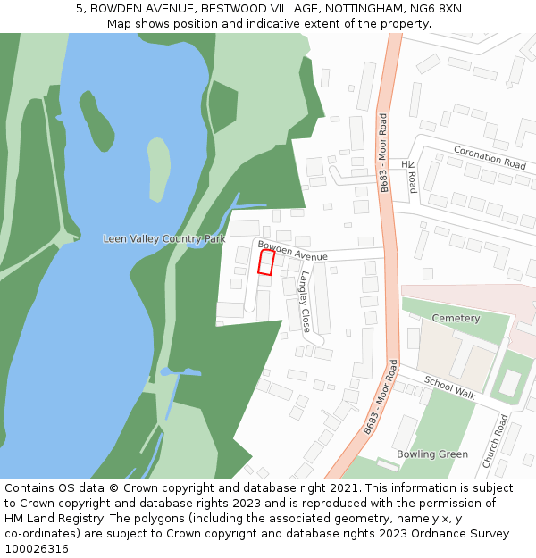 5, BOWDEN AVENUE, BESTWOOD VILLAGE, NOTTINGHAM, NG6 8XN: Location map and indicative extent of plot