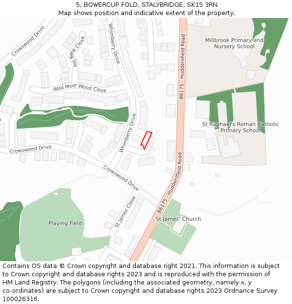 5, BOWERCUP FOLD, STALYBRIDGE, SK15 3RN: Location map and indicative extent of plot