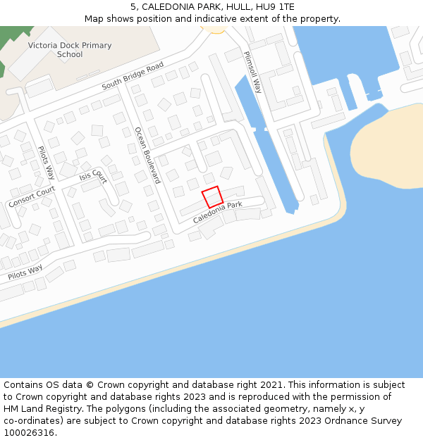 5, CALEDONIA PARK, HULL, HU9 1TE: Location map and indicative extent of plot