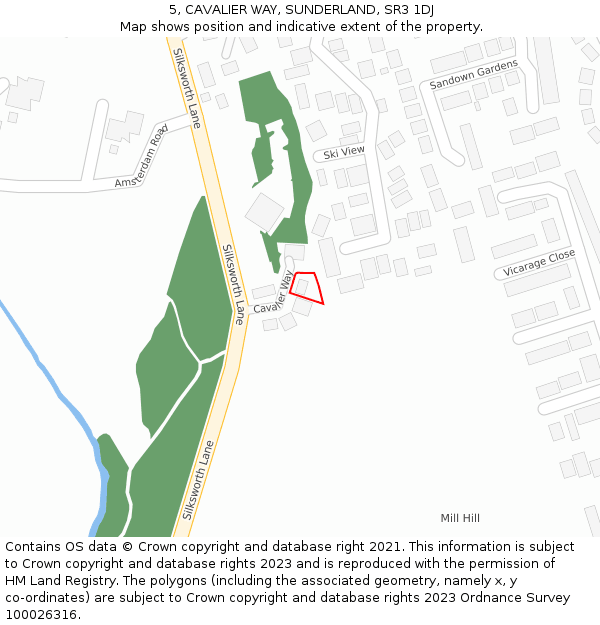5, CAVALIER WAY, SUNDERLAND, SR3 1DJ: Location map and indicative extent of plot