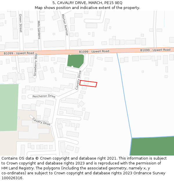 5, CAVALRY DRIVE, MARCH, PE15 9EQ: Location map and indicative extent of plot